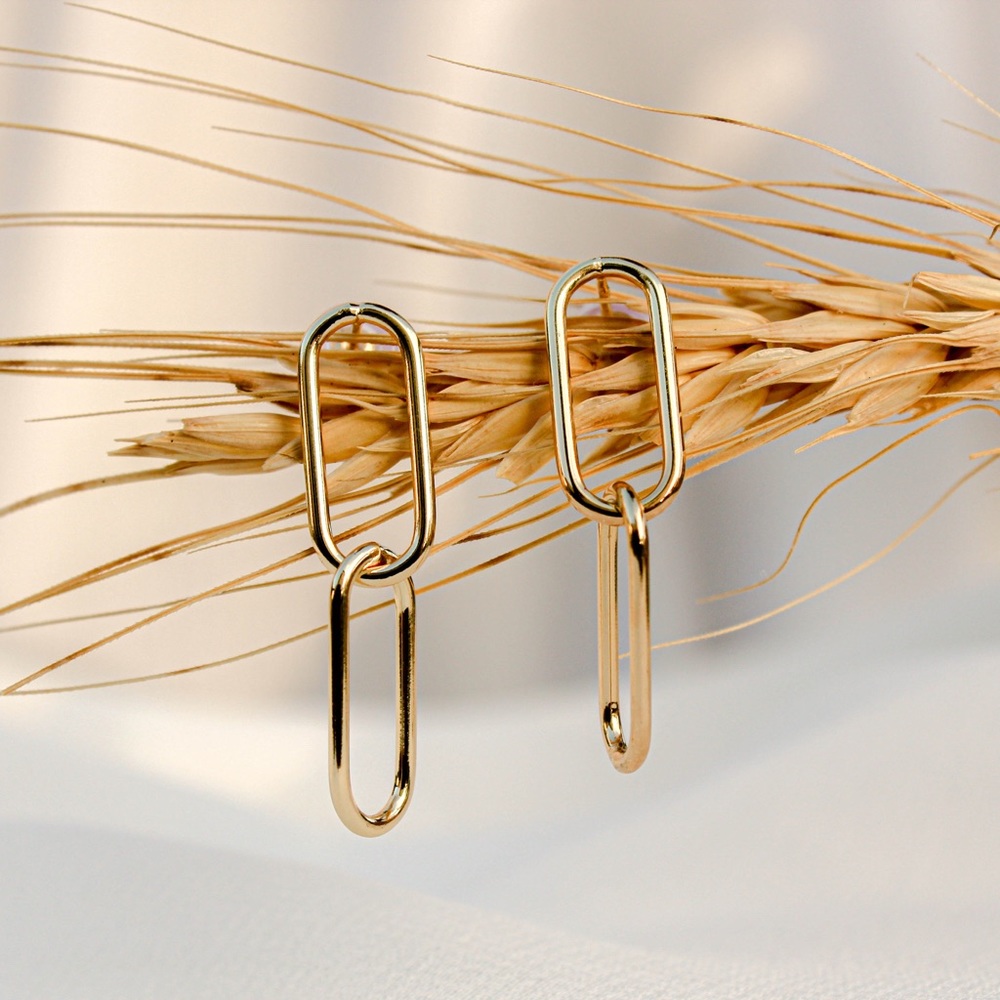 14k gold plated link earrings